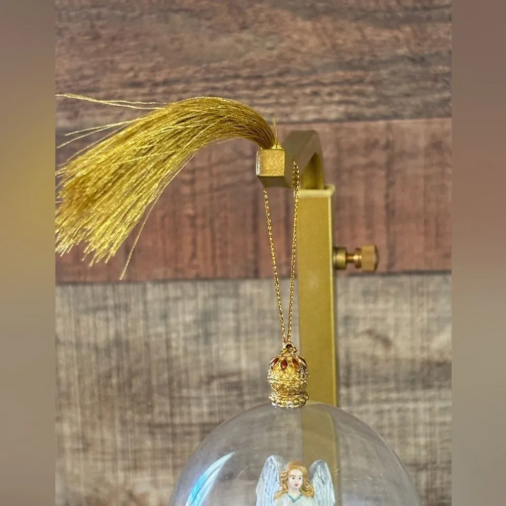 Lenox Embellished Angel Goldplated Diorama Christmas Ornament with Box